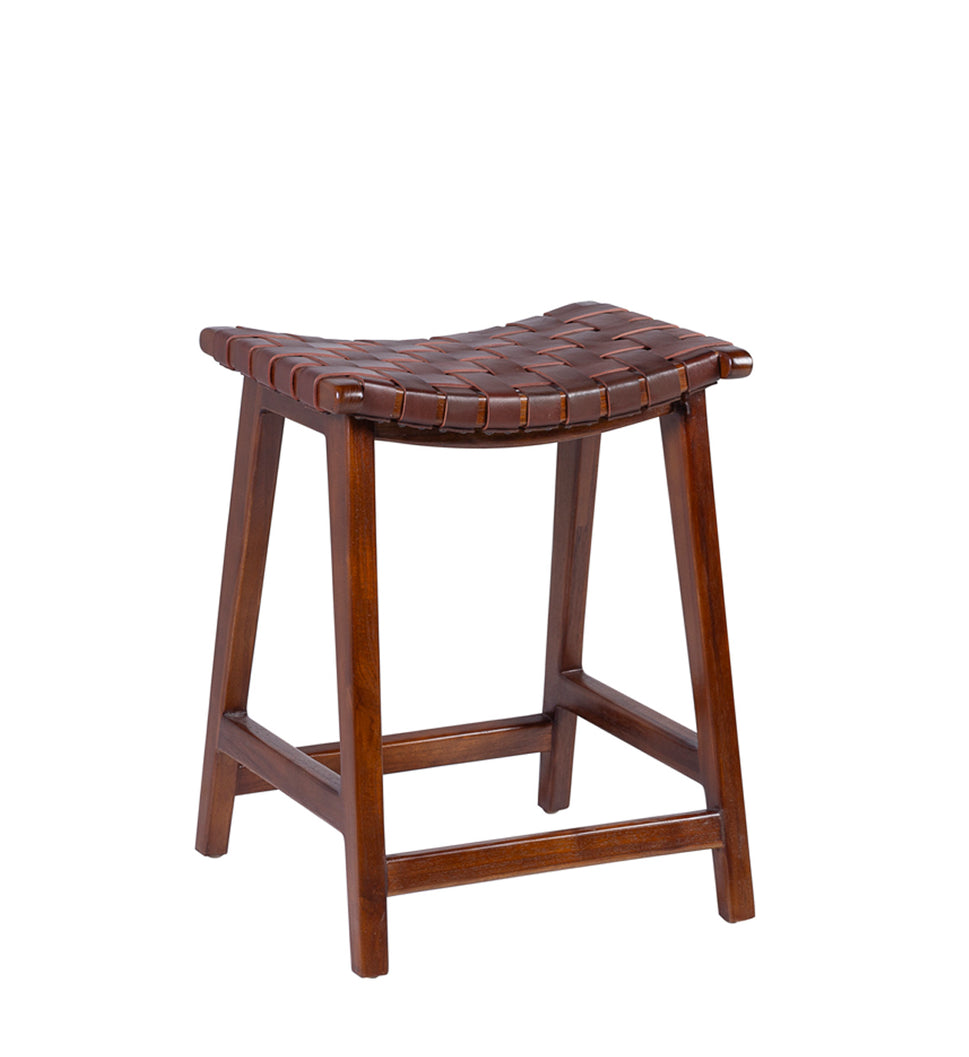 High Braided Leather Stool