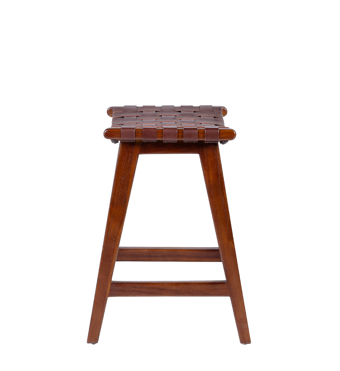 High Braided Leather Stool
