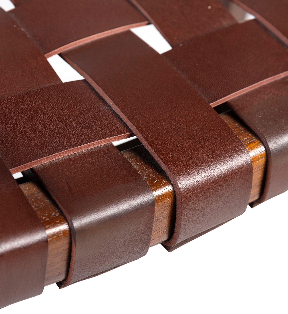 High Braided Leather Stool