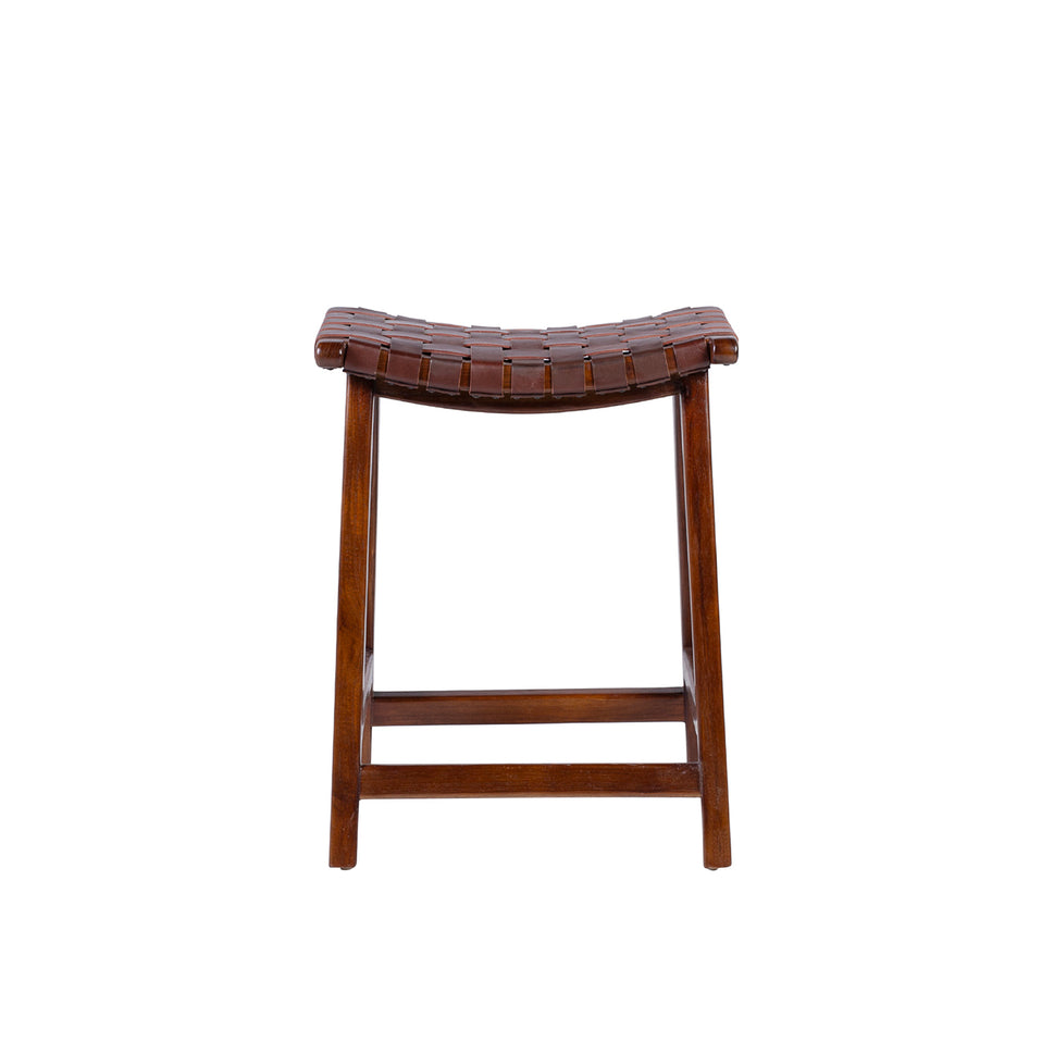 High Braided Leather Stool