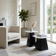 Black Marble Side Table